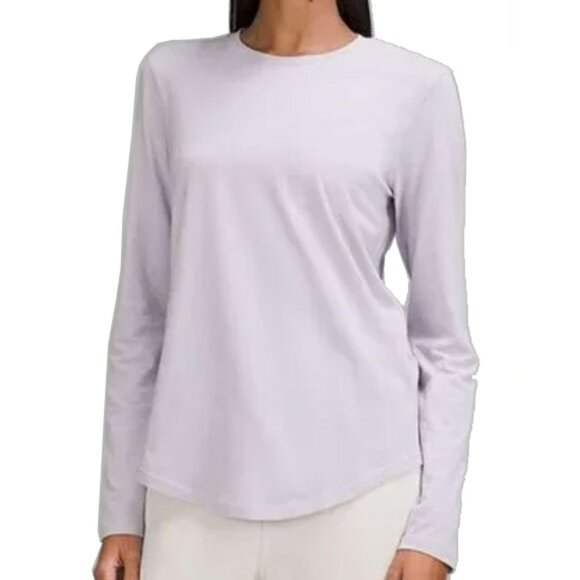 NWOT Lululemon Pima Cotton Love Long Sleeve Crewneck Top 8 Faint Lavender - Picture 1 of 7
